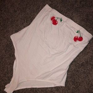 ✨white body suit w/ cherry nipple covers✨